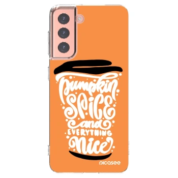 Picasee silikonski prozorni ovitek za Samsung Galaxy S21 5G G991B - Pumpkin coffee