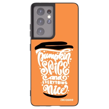 Picasee silikonski črni ovitek za Samsung Galaxy S21 Ultra 5G G998B - Pumpkin coffee