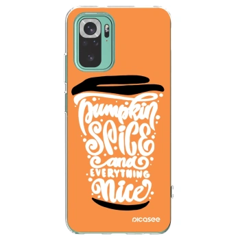 Picasee silikonski prozorni ovitek za Xiaomi Redmi Note 10 Pro - Pumpkin coffee