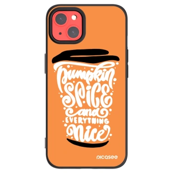 Picasee silikonski črni ovitek za Apple iPhone 13 - Pumpkin coffee