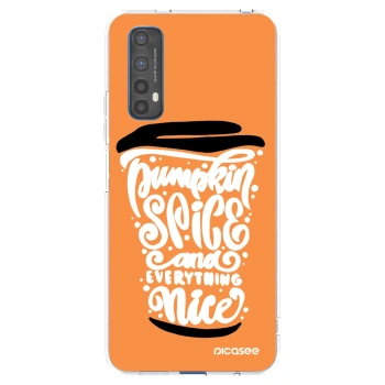 Picasee silikonski prozorni ovitek za Realme 7 - Pumpkin coffee