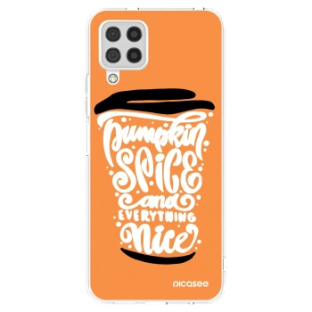 Picasee silikonski prozorni ovitek za Samsung Galaxy A22 A225F 4G - Pumpkin coffee