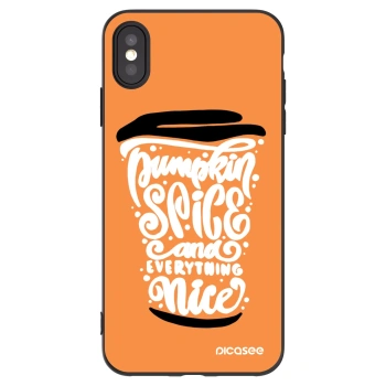 Picasee silikonski črni ovitek za Apple iPhone XS Max - Pumpkin coffee