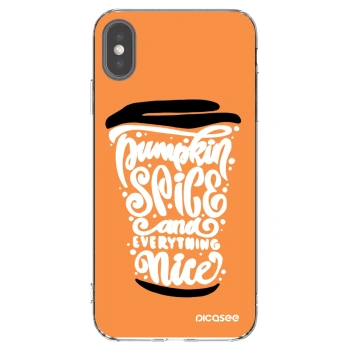 Picasee silikonski prozorni ovitek za Apple iPhone XS Max - Pumpkin coffee