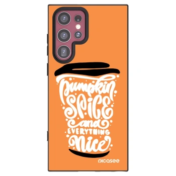 Picasee silikonski črni ovitek za Samsung Galaxy S22 Ultra 5G - Pumpkin coffee