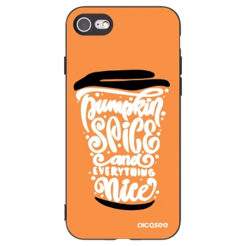 Picasee silikonski črni ovitek za Apple iPhone SE 2022 - Pumpkin coffee