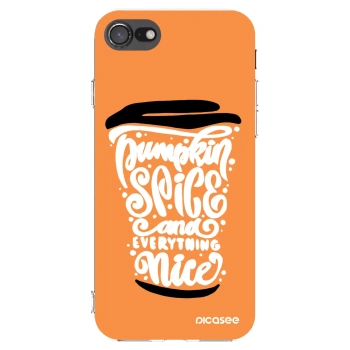 Picasee silikonski prozorni ovitek za Apple iPhone SE 2022 - Pumpkin coffee