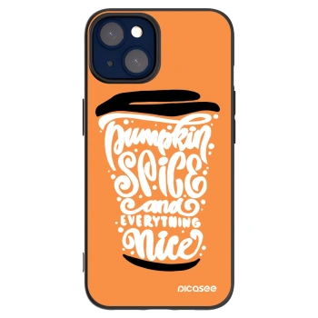 Picasee silikonski črni ovitek za Apple iPhone 14 - Pumpkin coffee