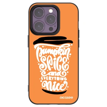 Picasee silikonski črni ovitek za Apple iPhone 14 Pro - Pumpkin coffee