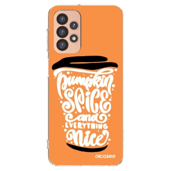 Picasee silikonski prozorni ovitek za Samsung Galaxy A23 A236B 5G - Pumpkin coffee
