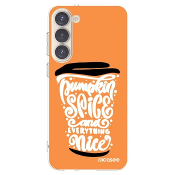 Picasee silikonski prozorni ovitek za Samsung Galaxy S23+ 5G - Pumpkin coffee