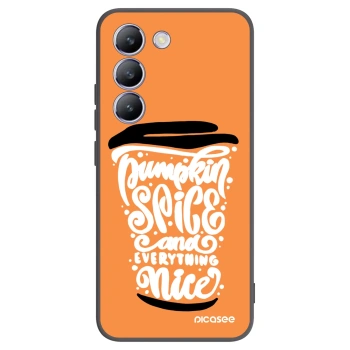 Picasee silikonski črni ovitek za Vivo V40 SE 5G - Pumpkin coffee