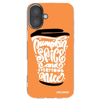 Picasee silikonski prozorni ovitek za Apple iPhone 16 Plus - Pumpkin coffee