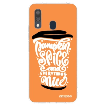 Picasee silikonski prozorni ovitek za Samsung Galaxy A40 A405F - Pumpkin coffee