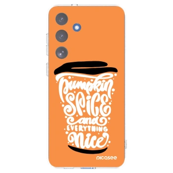 Picasee silikonski prozorni ovitek za Samsung Galaxy S25 FE 5G - Pumpkin coffee