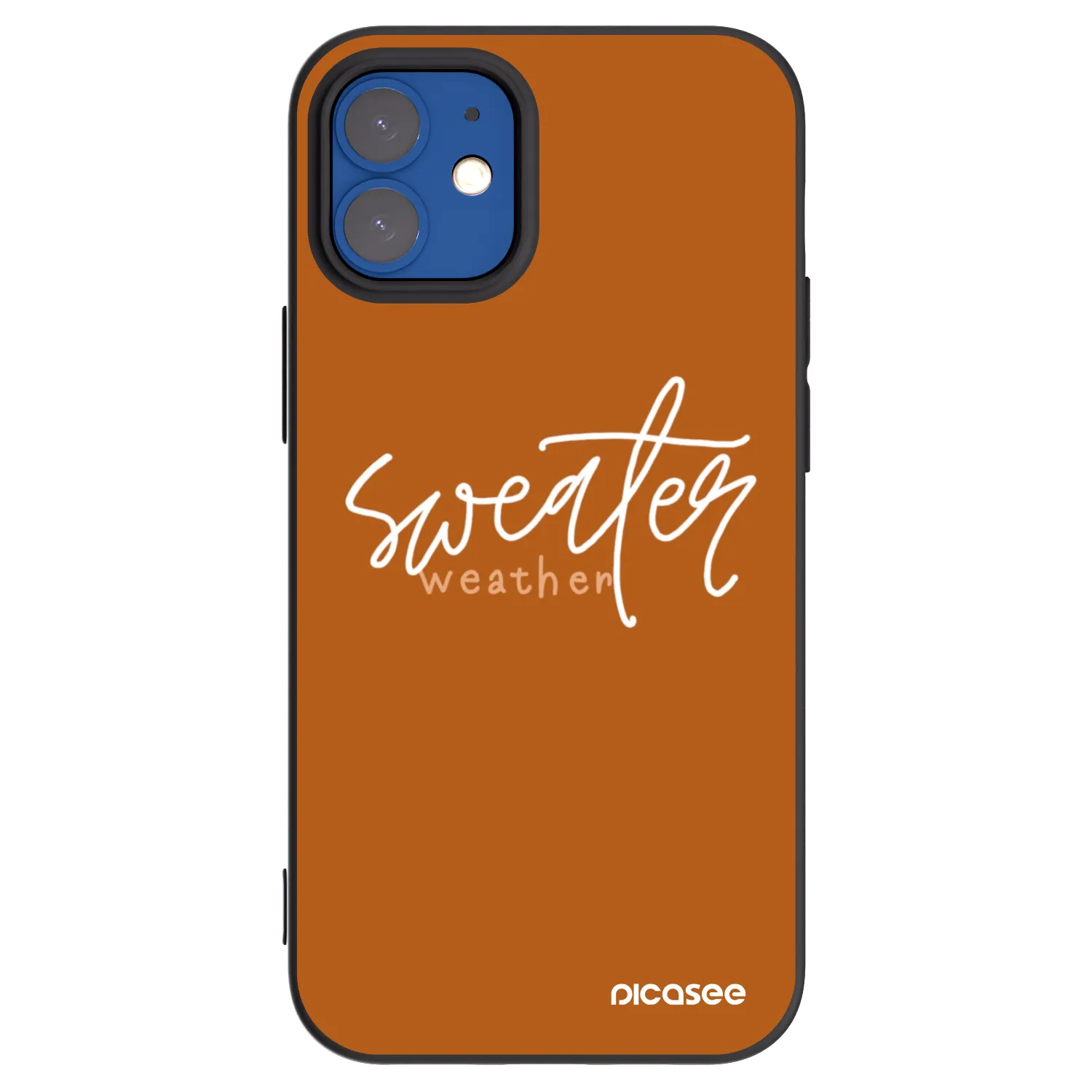Picasee silikonski črni ovitek za Apple iPhone 12 mini - Sweater weather