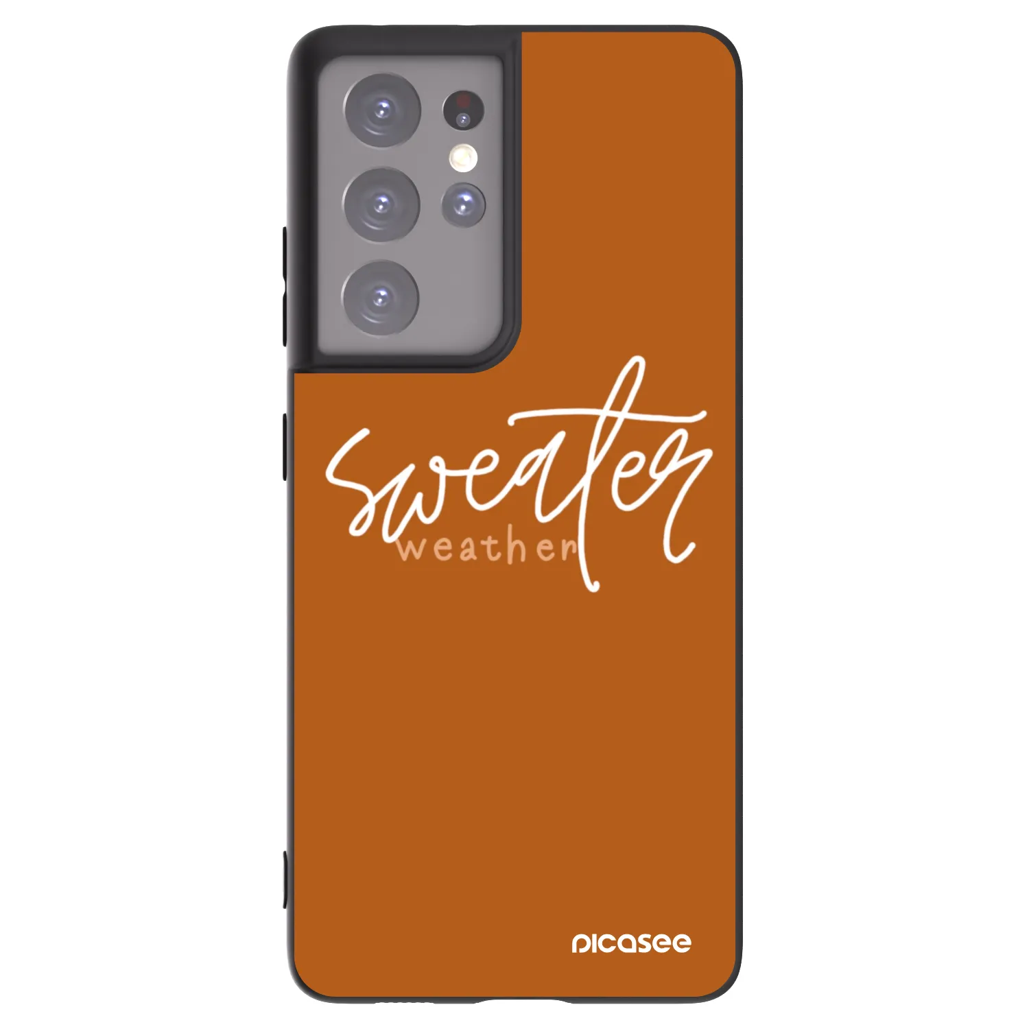 Picasee silikonski črni ovitek za Samsung Galaxy S21 Ultra 5G G998B - Sweater weather