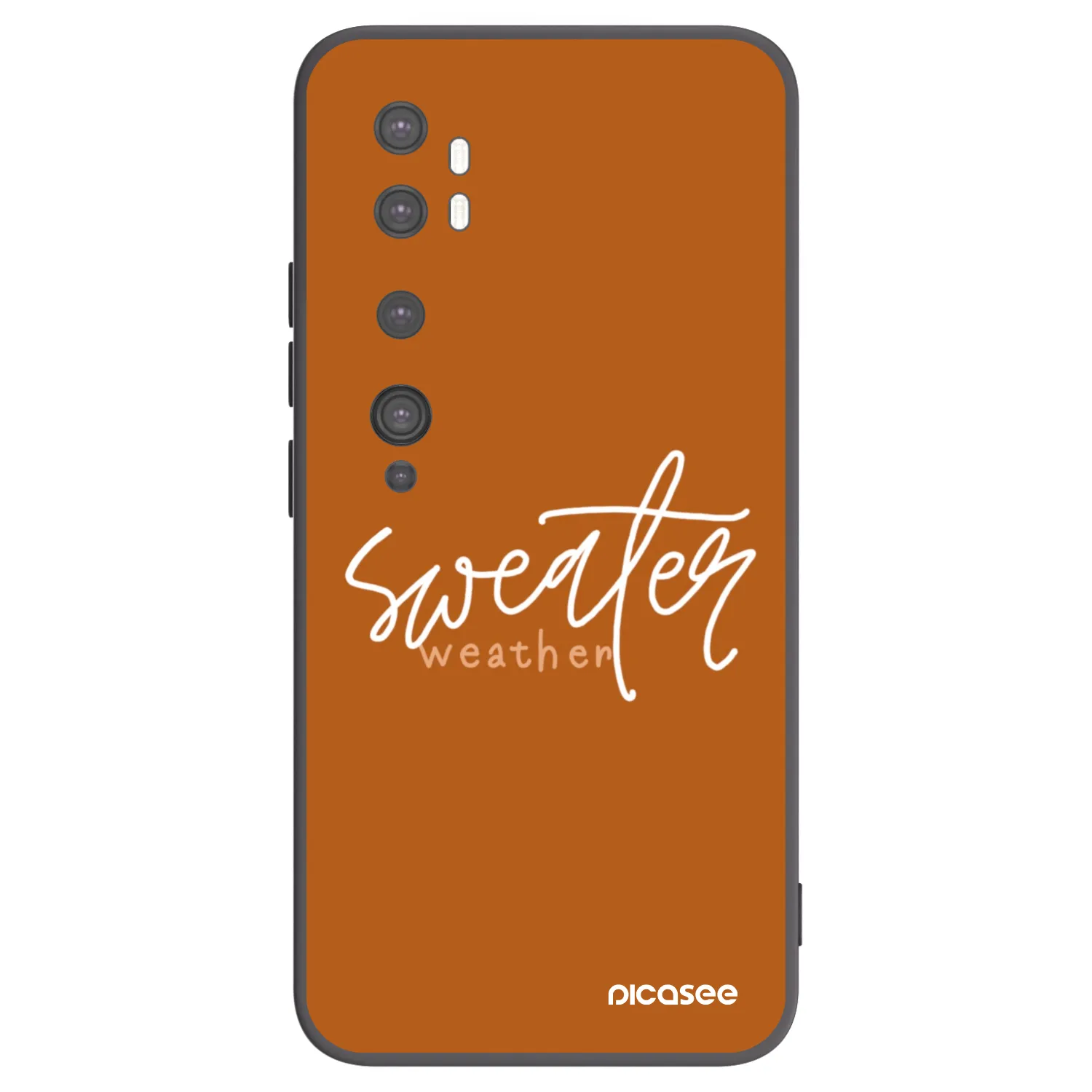 Picasee silikonski črni ovitek za Xiaomi Mi Note 10 (Pro) - Sweater weather