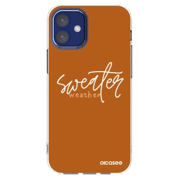 Picasee silikonski prozorni ovitek za Apple iPhone 12 mini - Sweater weather