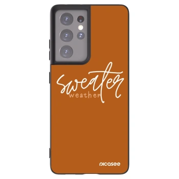 Picasee silikonski črni ovitek za Samsung Galaxy S21 Ultra 5G G998B - Sweater weather