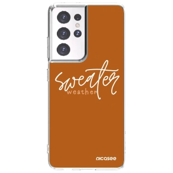 Picasee silikonski prozorni ovitek za Samsung Galaxy S21 Ultra 5G G998B - Sweater weather