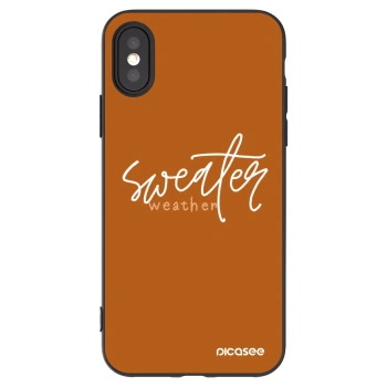 Picasee silikonski črni ovitek za Apple iPhone X/XS - Sweater weather