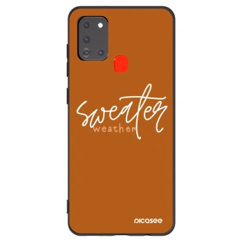 Picasee silikonski črni ovitek za Samsung Galaxy A21s - Sweater weather