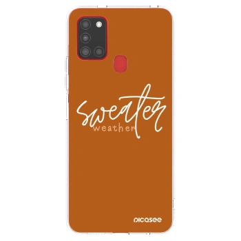 Picasee silikonski prozorni ovitek za Samsung Galaxy A21s - Sweater weather