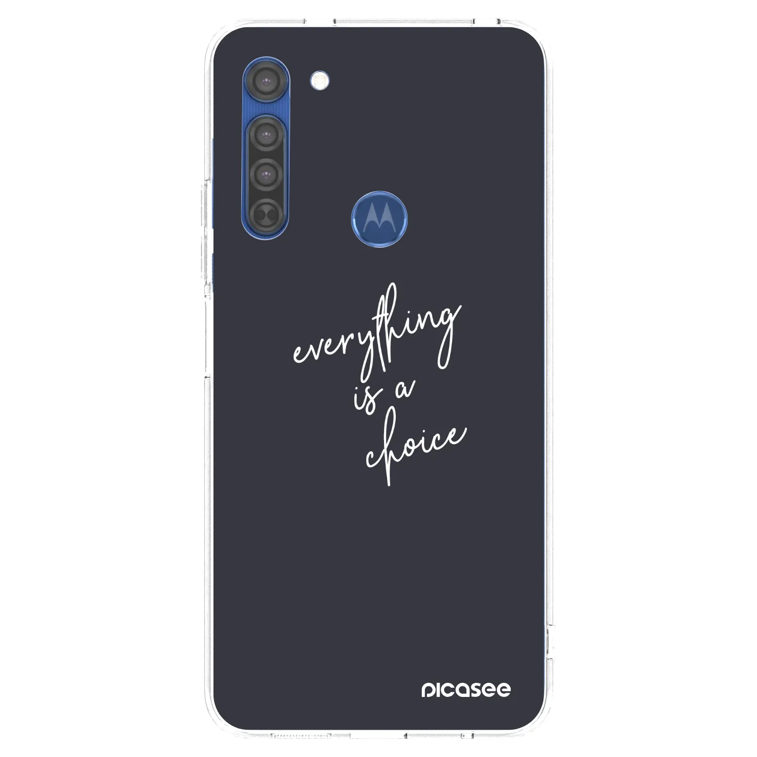 Picasee silikonski prozorni ovitek za Motorola Moto G8 - Everything is a choice