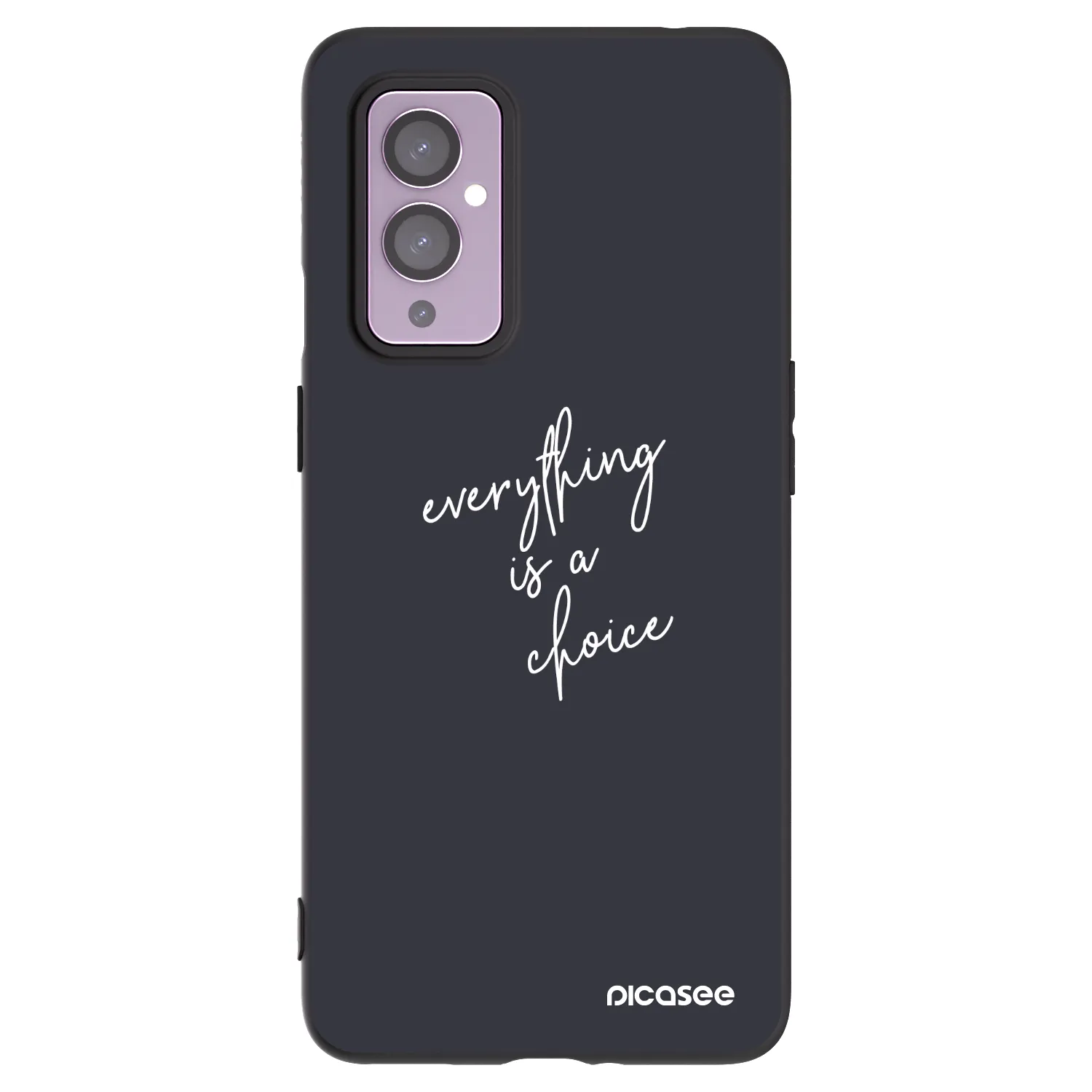 Picasee silikonski črni ovitek za OnePlus 9 - Everything is a choice