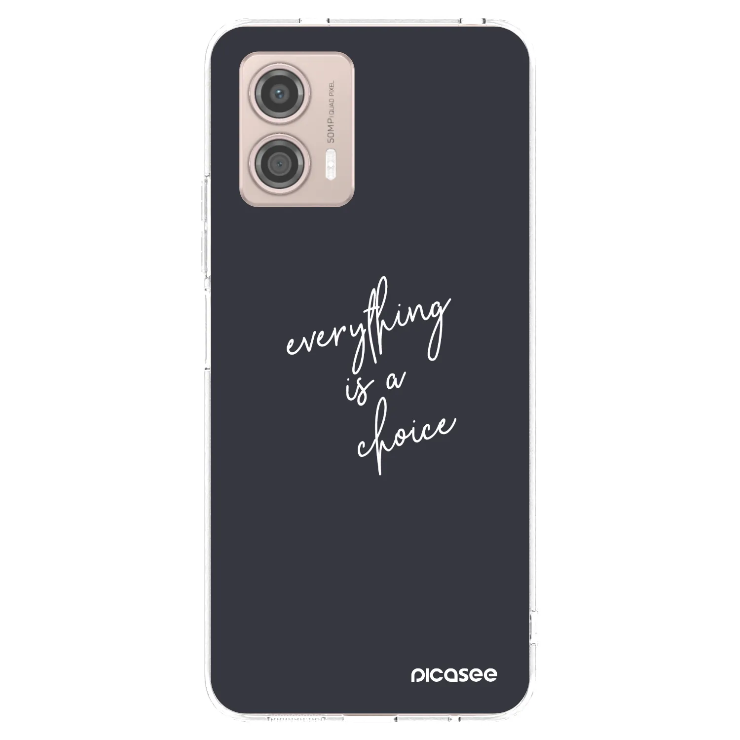 Picasee silikonski prozorni ovitek za Motorola Moto G53 5G - Everything is a choice