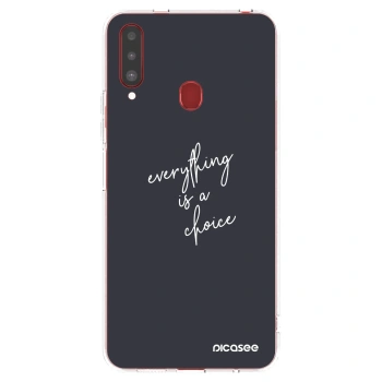 Picasee silikonski prozorni ovitek za Samsung Galaxy A20s - Everything is a choice