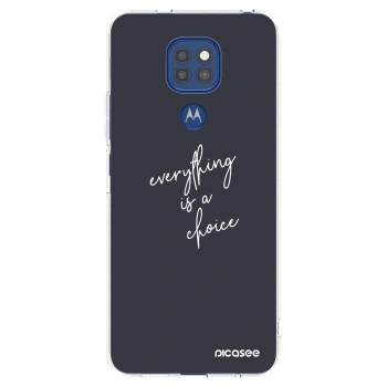 Picasee silikonski prozorni ovitek za Motorola Moto G9 Play - Everything is a choice