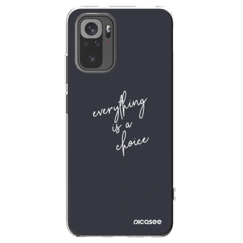 Picasee silikonski prozorni ovitek za Xiaomi Redmi Note 10 - Everything is a choice