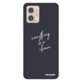 Picasee silikonski prozorni ovitek za Motorola Moto G53 5G - Everything is a choice