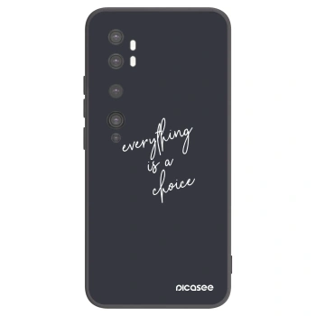 Picasee silikonski črni ovitek za Xiaomi Mi Note 10 (Pro) - Everything is a choice
