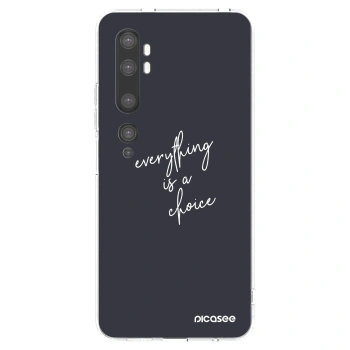 Picasee silikonski prozorni ovitek za Xiaomi Mi Note 10 (Pro) - Everything is a choice
