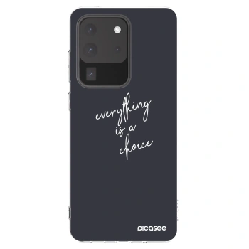 Picasee silikonski prozorni ovitek za Samsung Galaxy S20 Ultra 5G G988F - Everything is a choice