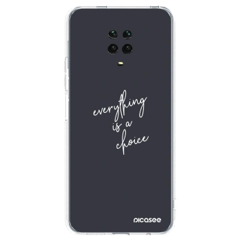 Picasee silikonski prozorni ovitek za Xiaomi Redmi Note 9S - Everything is a choice