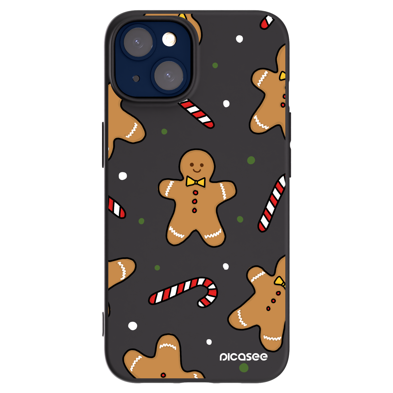 Picasee silikonski črni ovitek za Apple iPhone 14 - Gingerbread