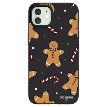 Picasee silikonski črni ovitek za Apple iPhone 12 - Gingerbread
