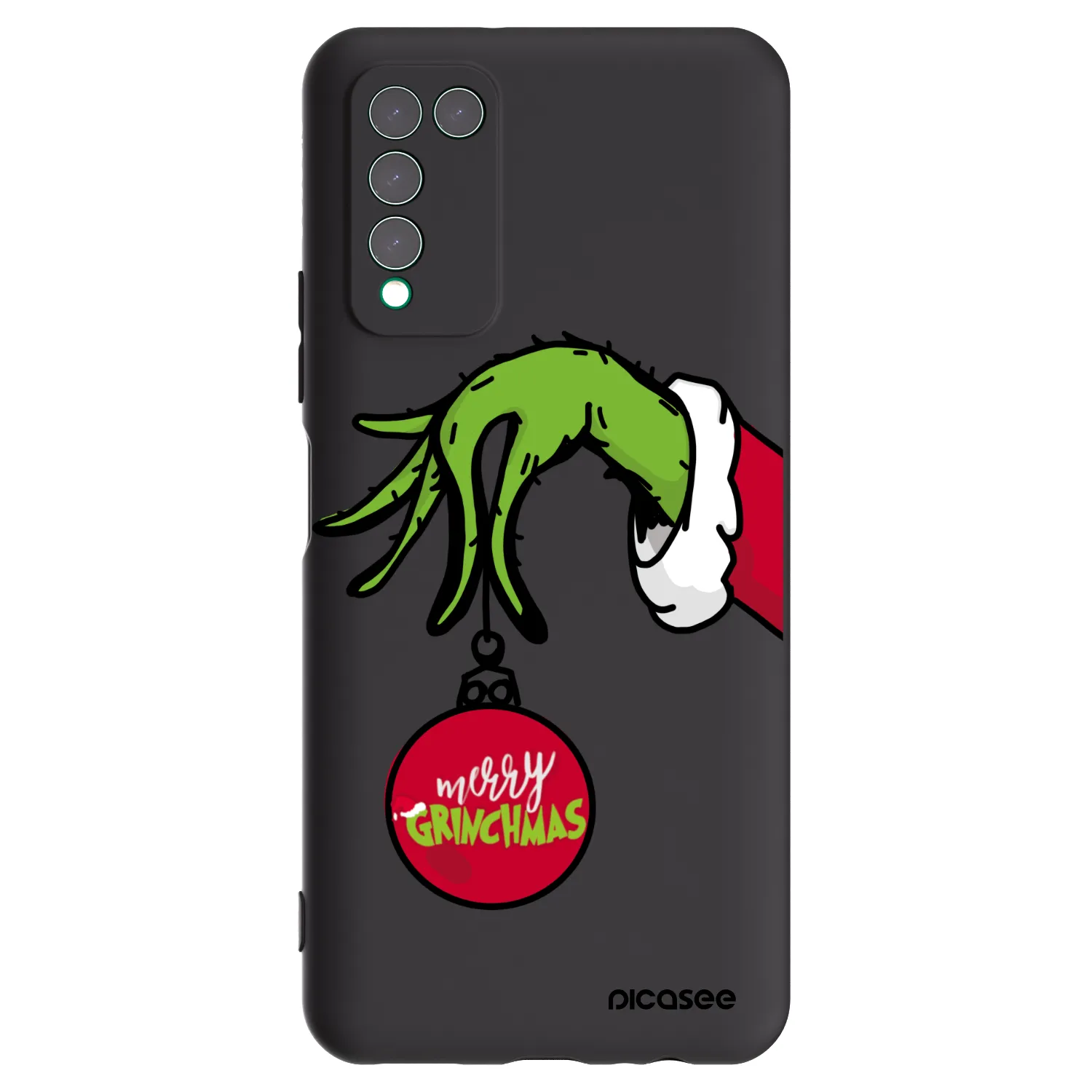 Picasee silikonski črni ovitek za Honor 10X Lite - Grinch