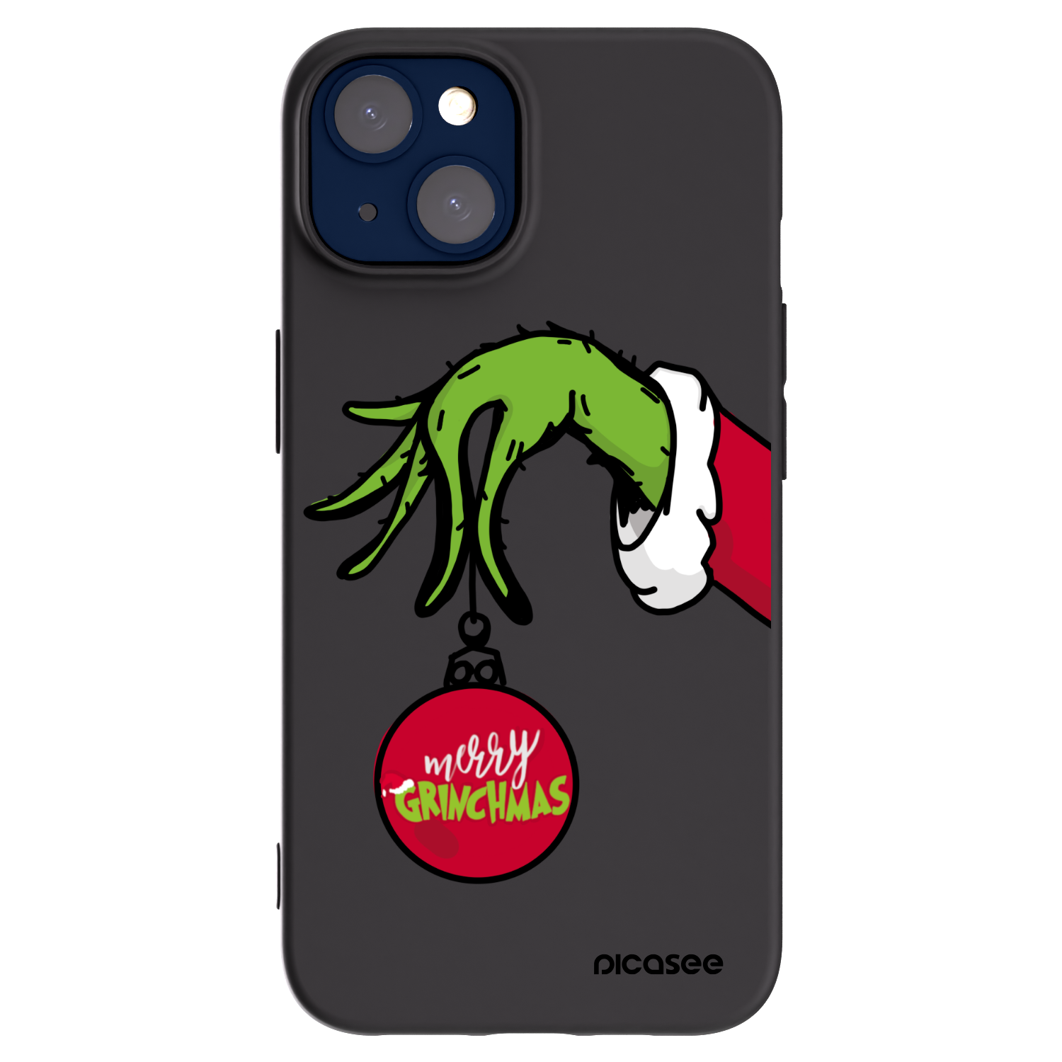 Picasee silikonski črni ovitek za Apple iPhone 14 - Grinch