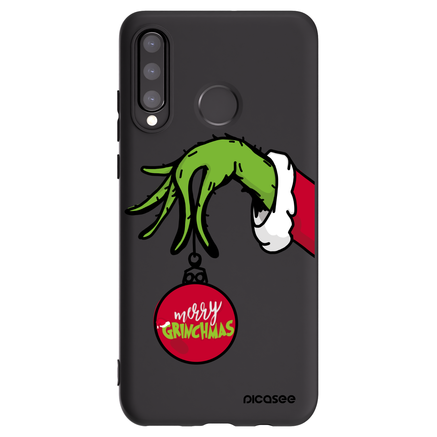Picasee silikonski črni ovitek za Huawei P30 Lite - Grinch