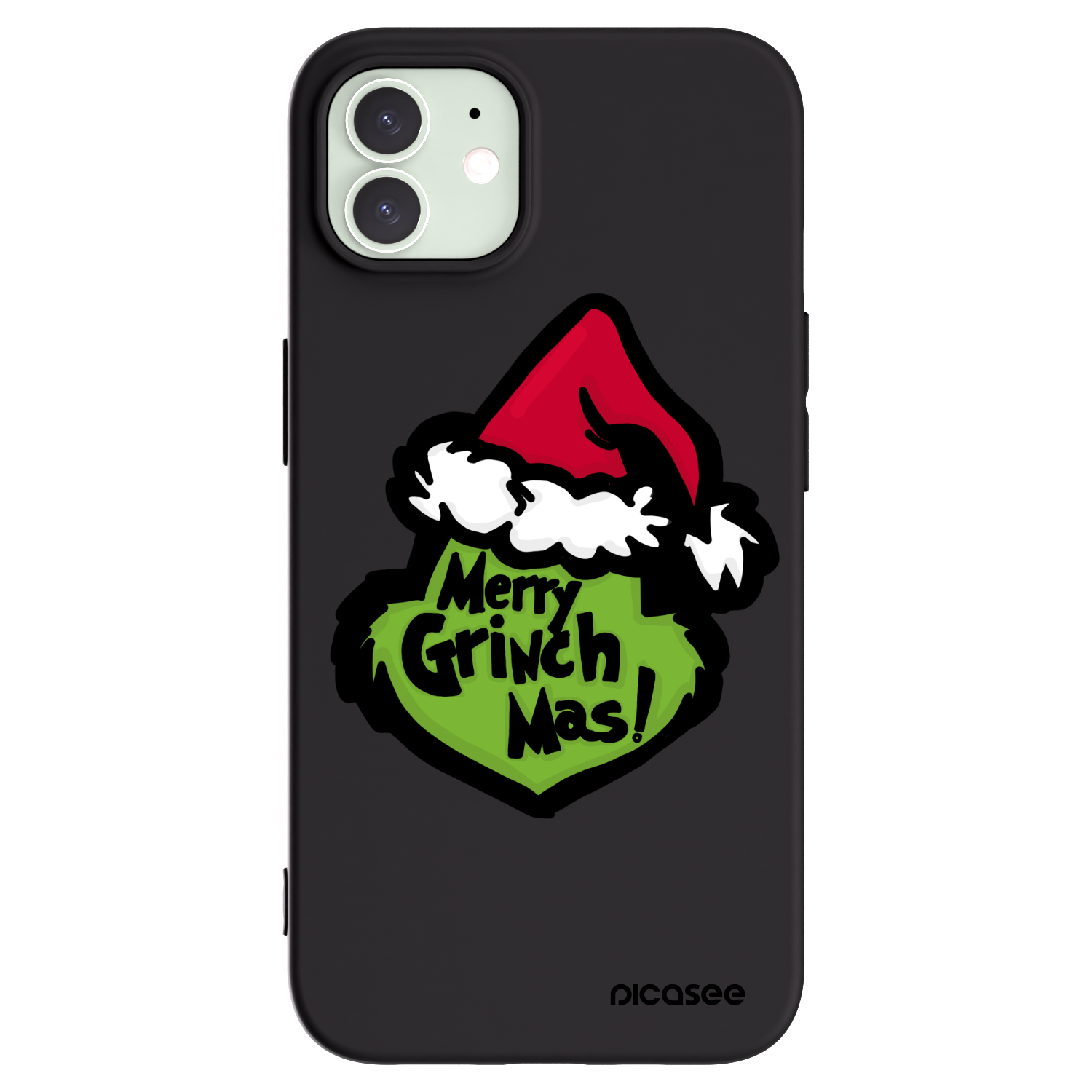 Picasee silikonski črni ovitek za Apple iPhone 12 - Grinch 2