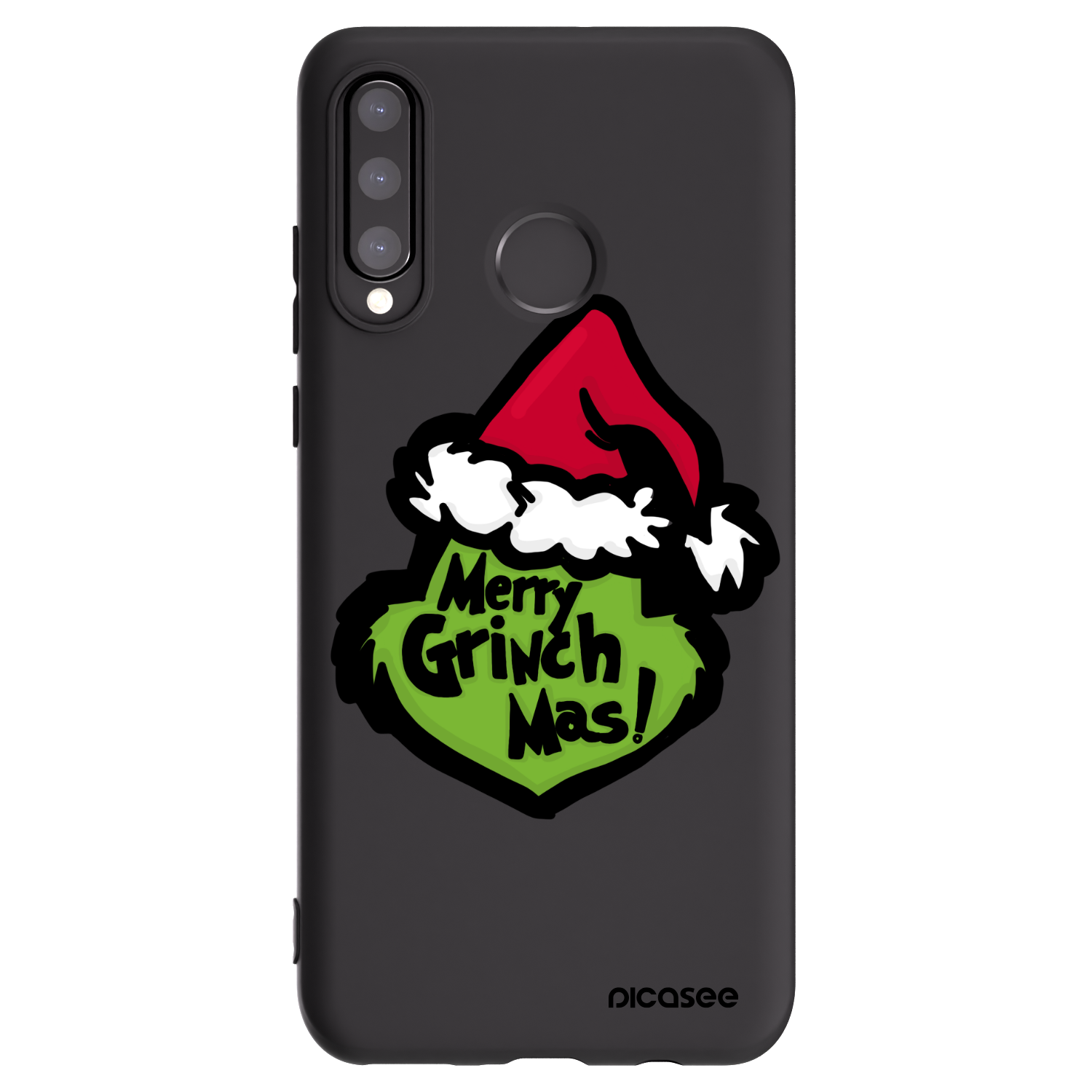 Picasee silikonski črni ovitek za Huawei P30 Lite - Grinch 2