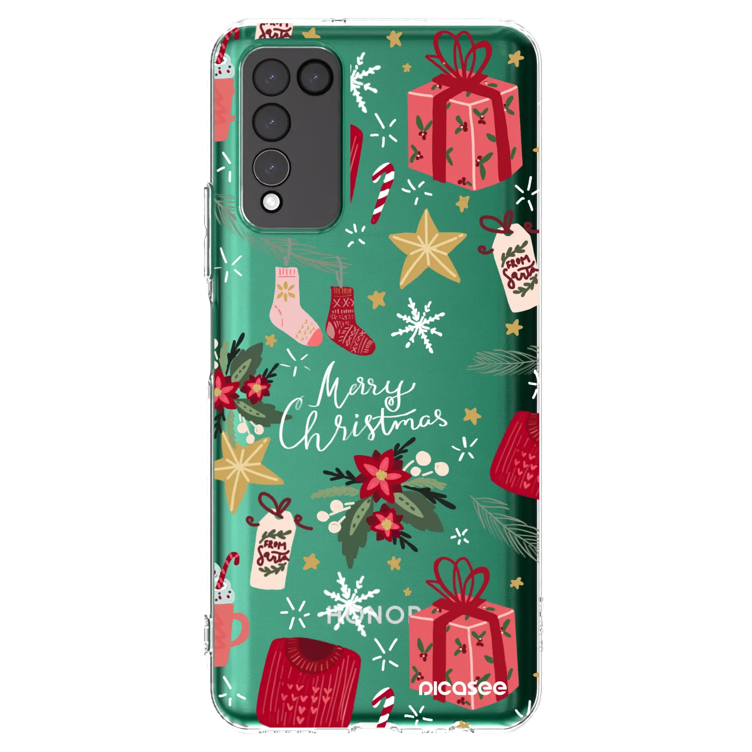 Picasee silikonski prozorni ovitek za Honor 10X Lite - Christmas