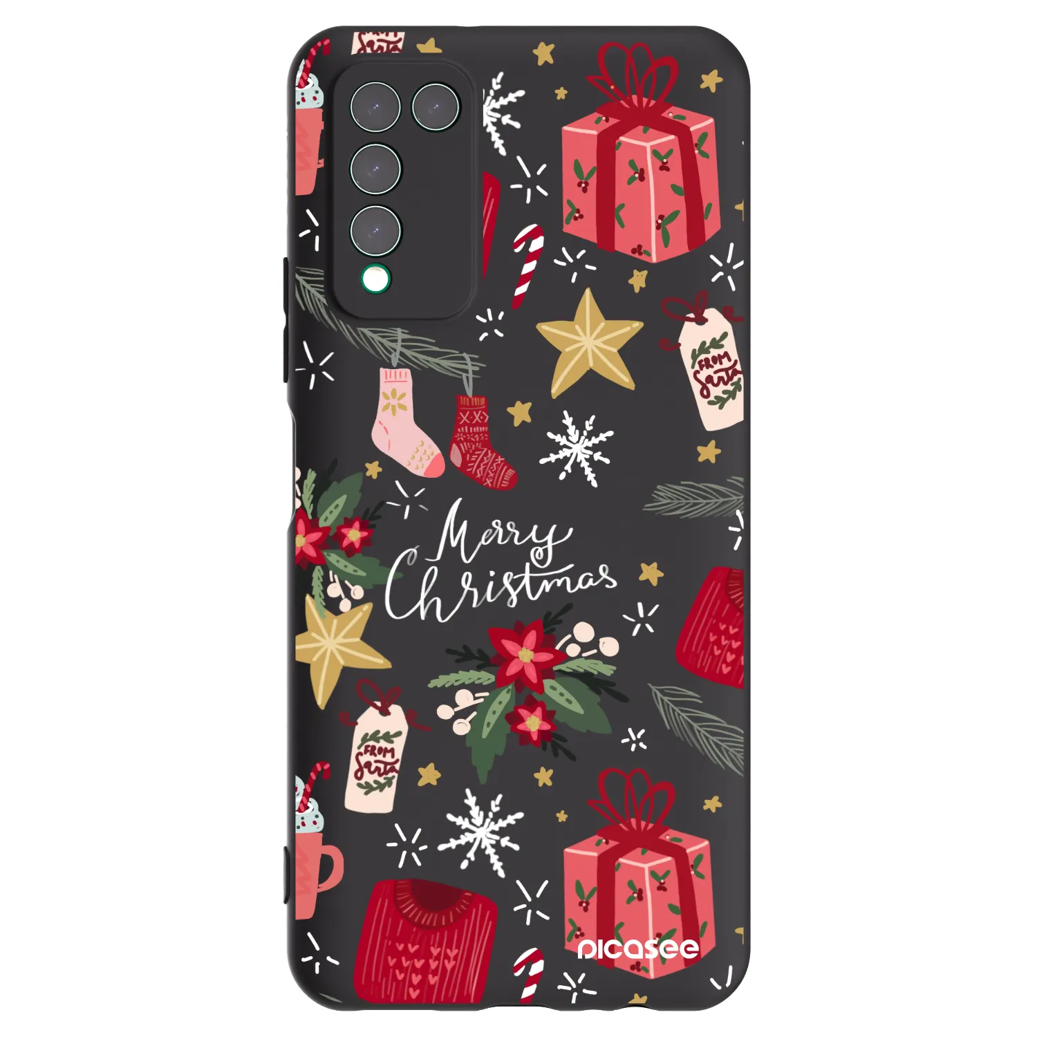 Picasee silikonski črni ovitek za Honor 10X Lite - Christmas