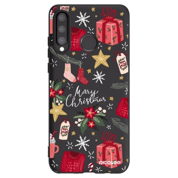 Picasee silikonski črni ovitek za Huawei P30 Lite - Christmas
