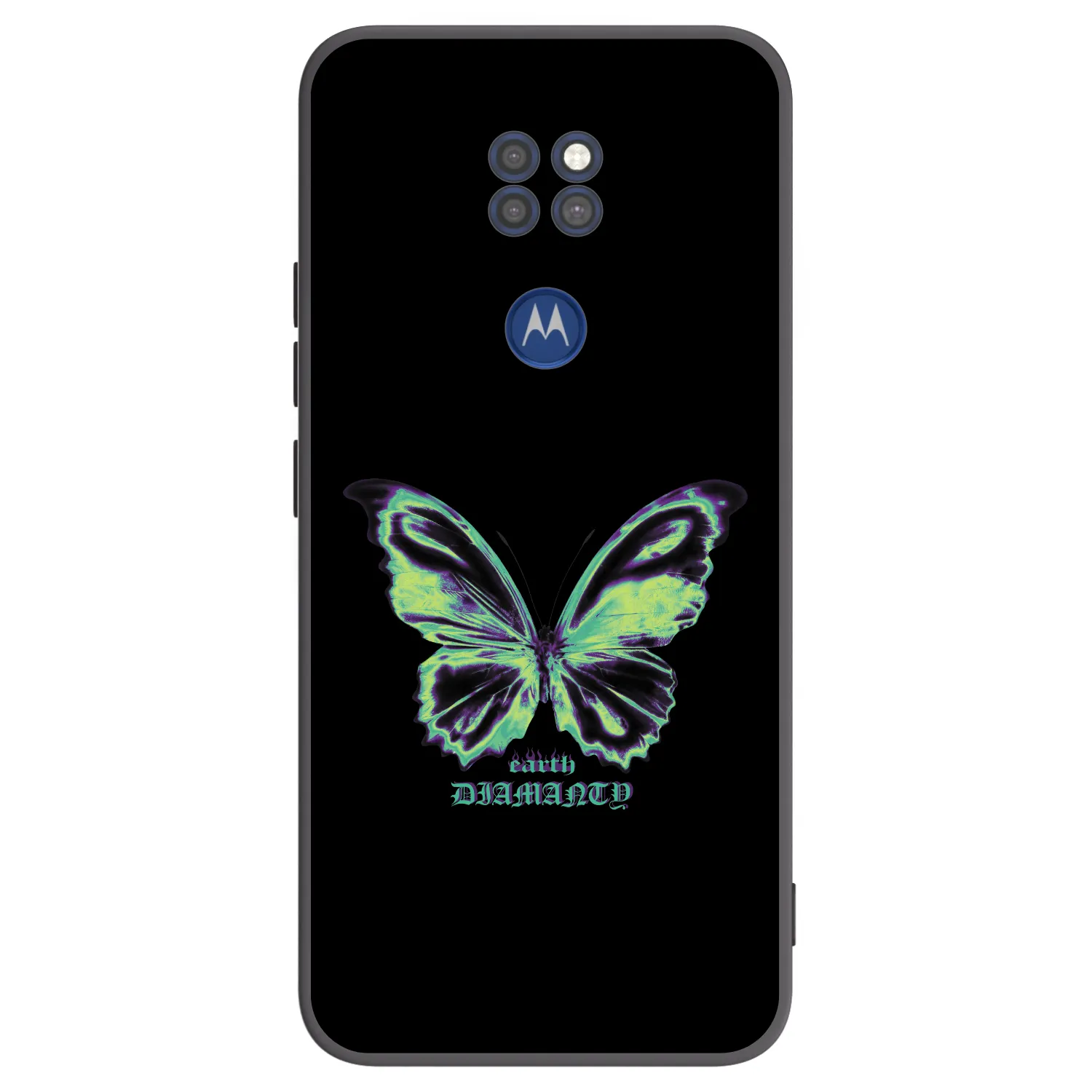 Picasee silikonski črni ovitek za Motorola Moto G9 Play - Diamanty Blue